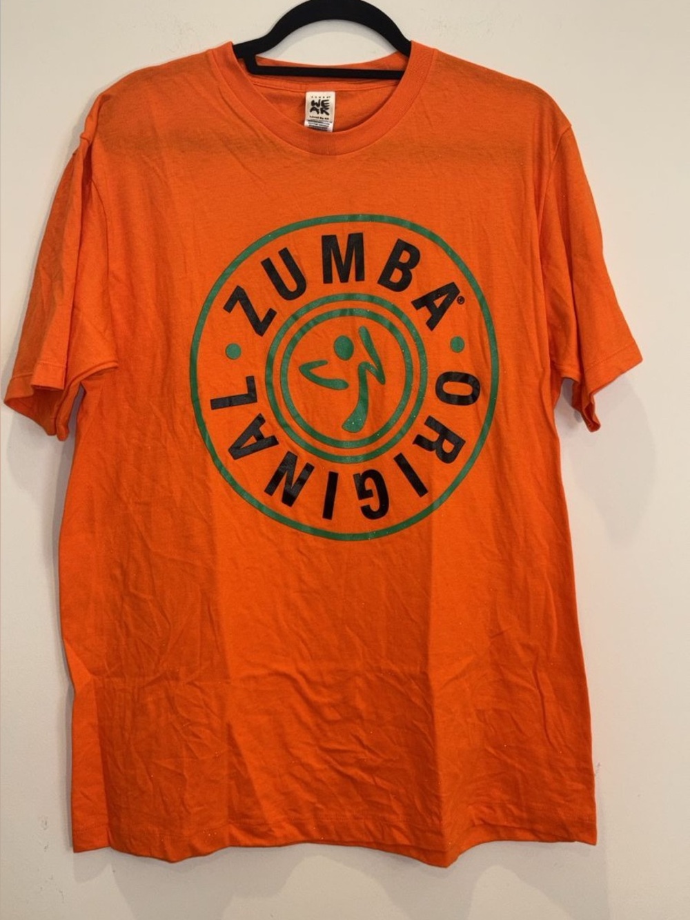 Zumba Wear Orange Graphic T-Shirt Short Sleeve Fitness Workout Top Original Logo